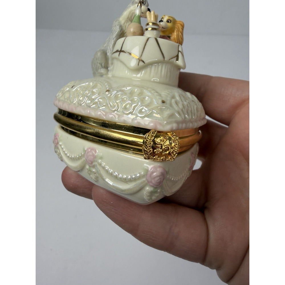 Lenox Disney US Postal Service Lady and Tramp Romance Treasure Trinket Box - Picture 4 of 8